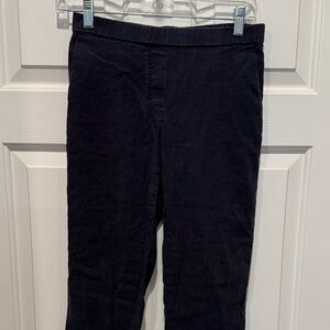 Theory Black Linen Blend Crop Pants